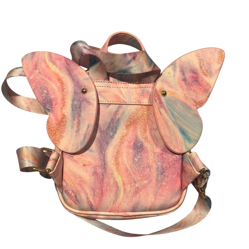 Betsy Johnson Pastel Pink Blue Small Butterfly Wings Backpack‎ Bag Fairy Wings - Picture 8 of 10